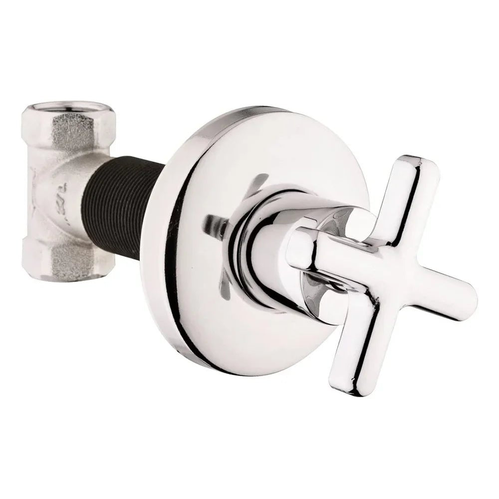 CREAVIT Dusch-WC Unterputzventil | Chrom | Kreuzgriff | Kaltwasser - Heizkörper & Bad