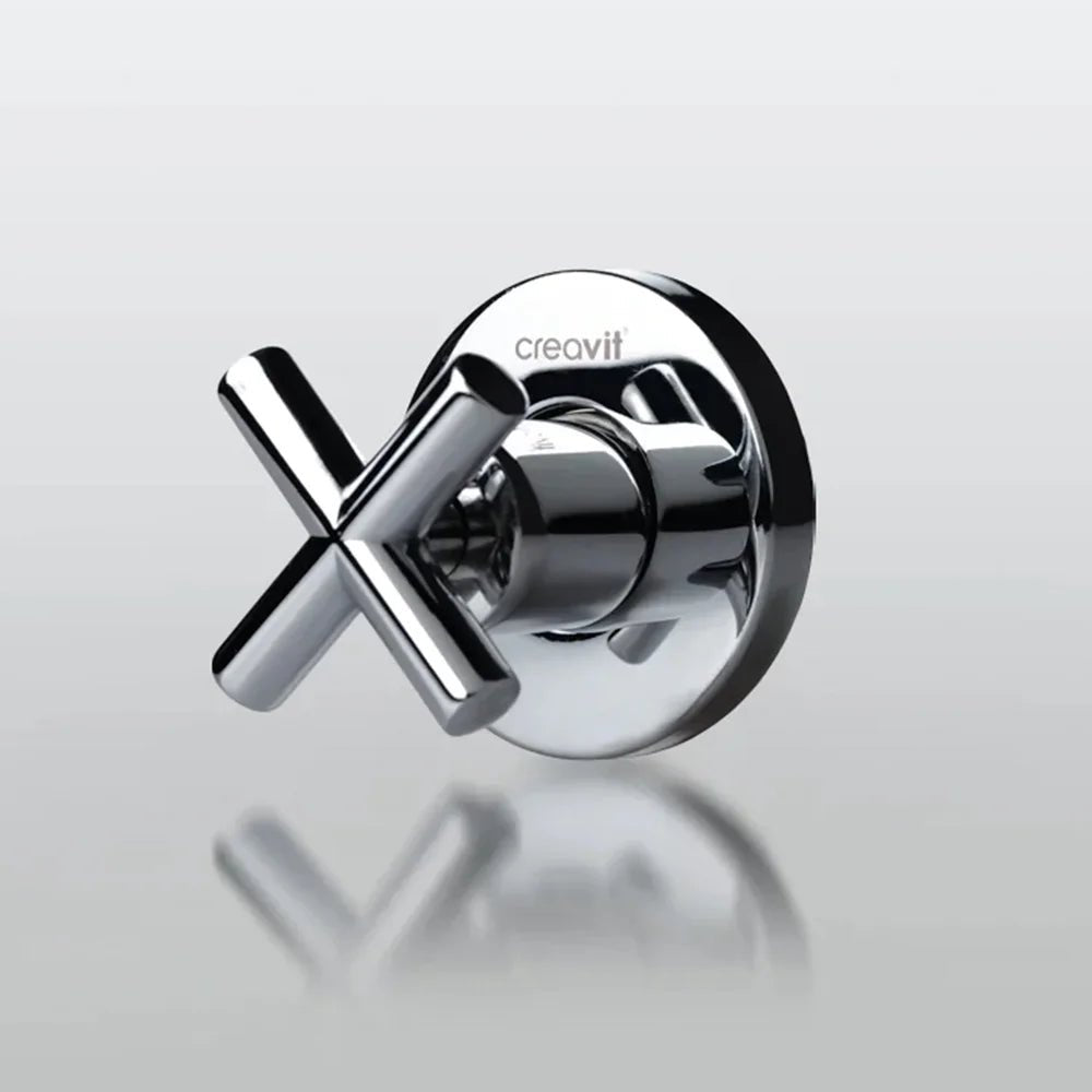 CREAVIT Dusch-WC Unterputzventil | Chrom | Kreuzgriff | Kaltwasser - Heizkörper & Bad