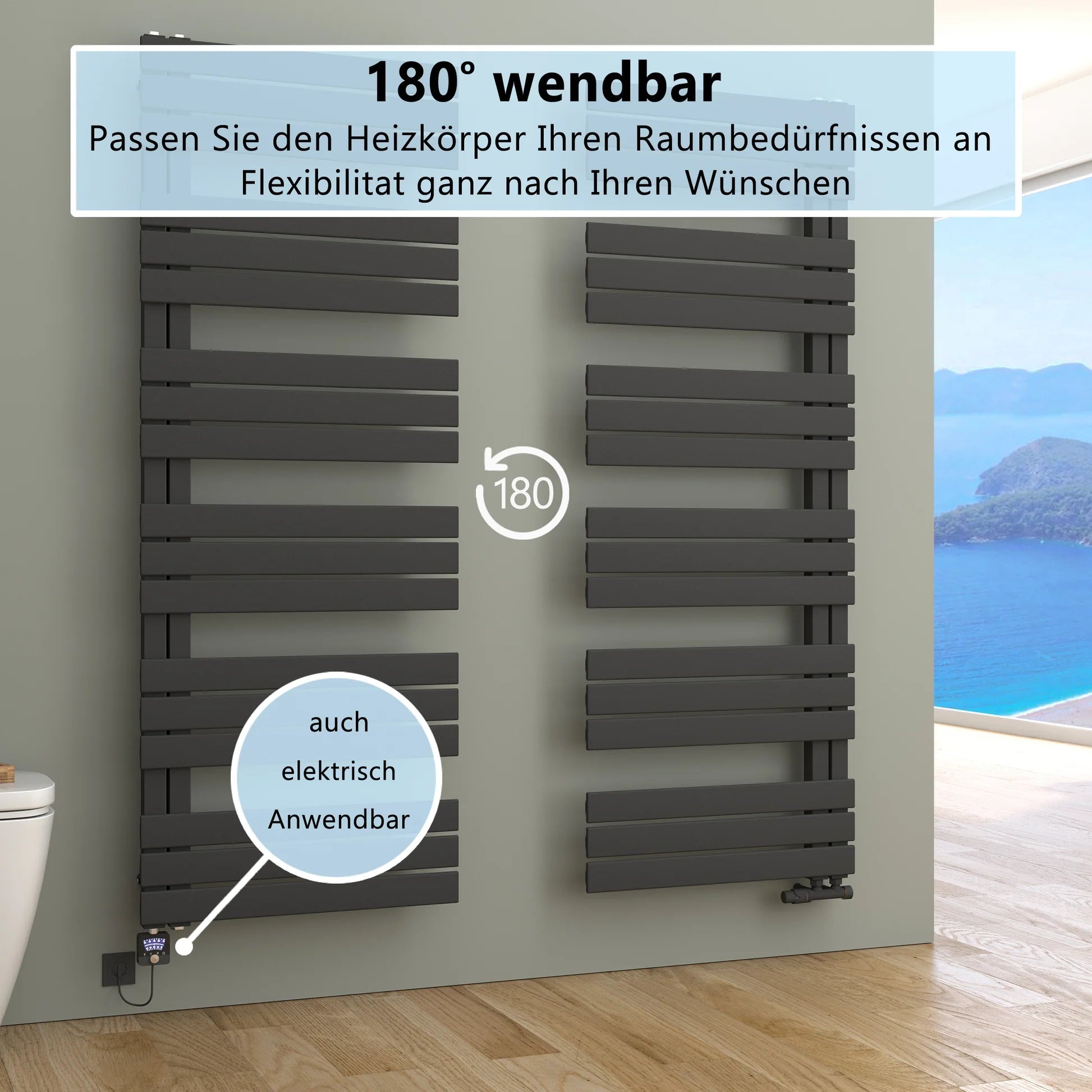 ELANOR Badheizkörper | Handtuchheizkörper | Seitlich offen - Heizkörper & Bad