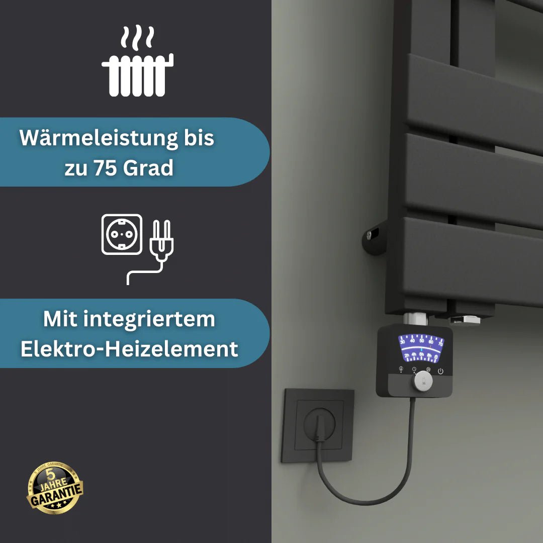 ELANOR Badheizkörper | Handtuchheizkörper | Seitlich offen | Elektro & Warmwasser - Heizkörper & Bad