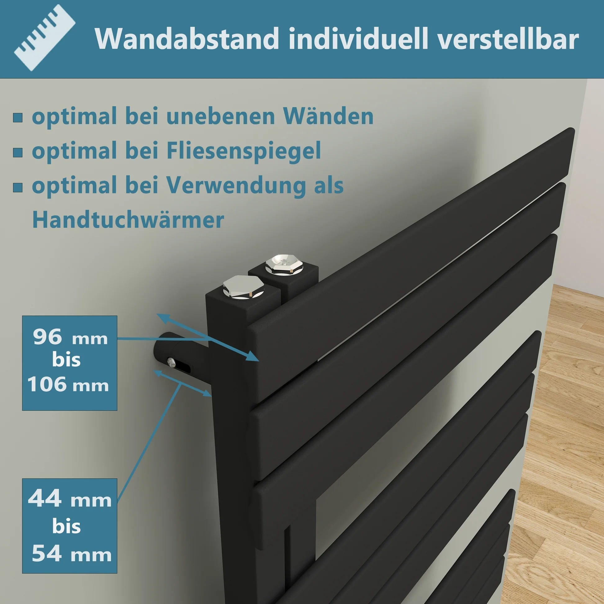 ELANOR Badheizkörper | Handtuchheizkörper | Seitlich offen | Elektro & Warmwasser - Heizkörper & Bad