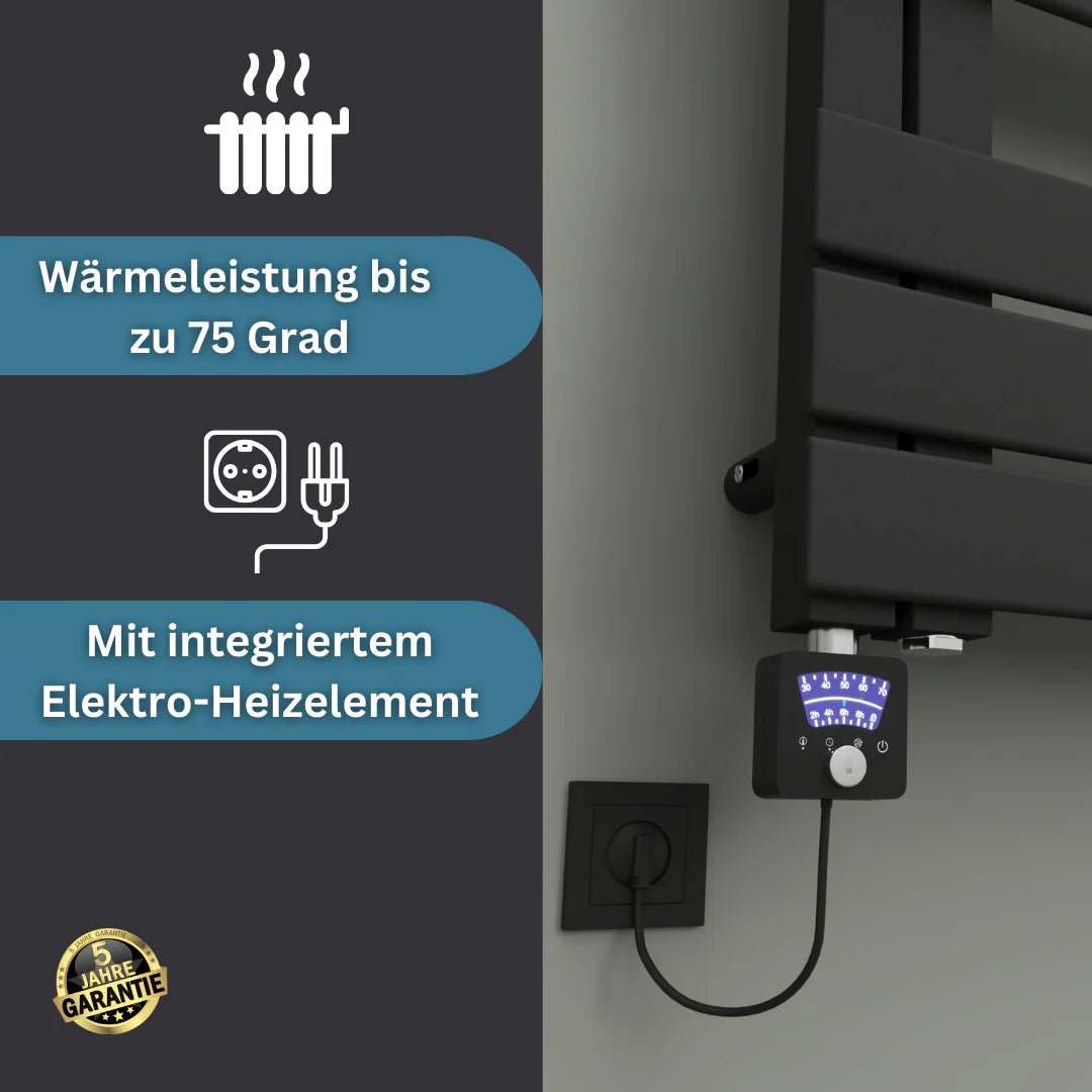 ELANOR Badheizkörper | Handtuchheizkörper | Seitlich offen | Elektro & Warmwasser - Heizkörper & Bad