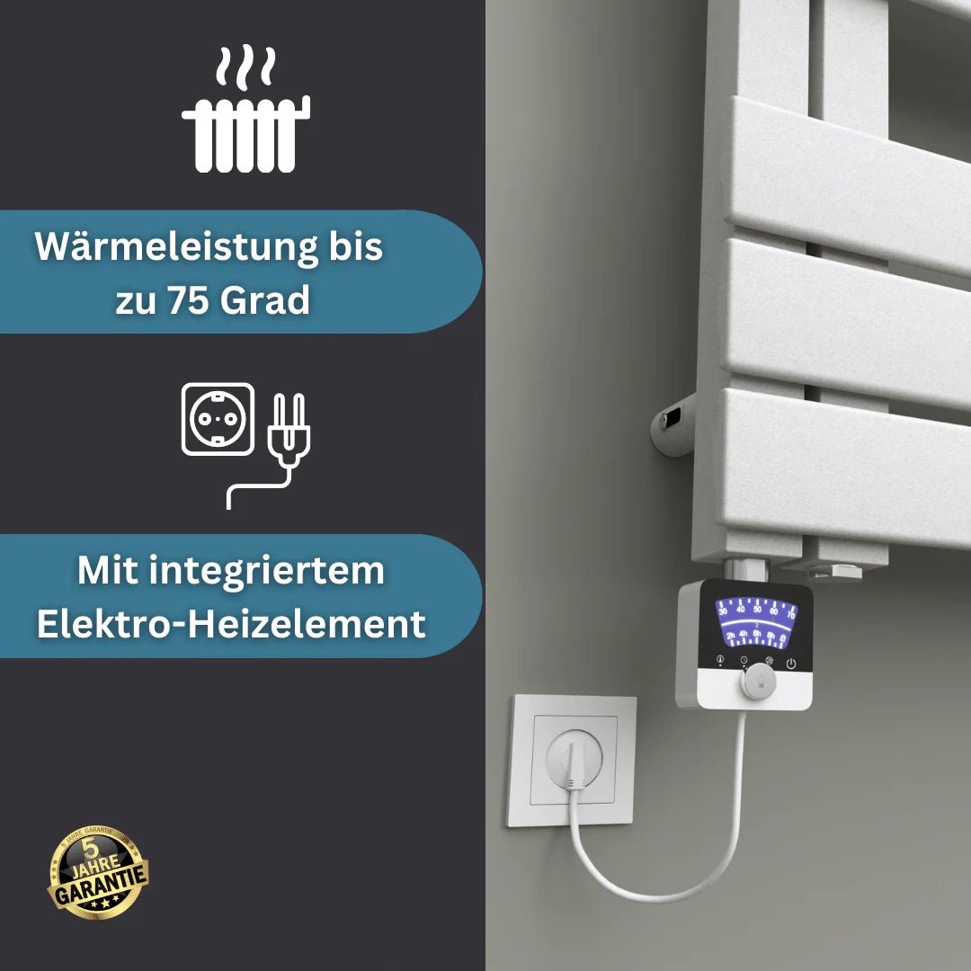 ELANOR Badheizkörper | Handtuchheizkörper | Seitlich offen | Elektro & Warmwasser - Heizkörper & Bad