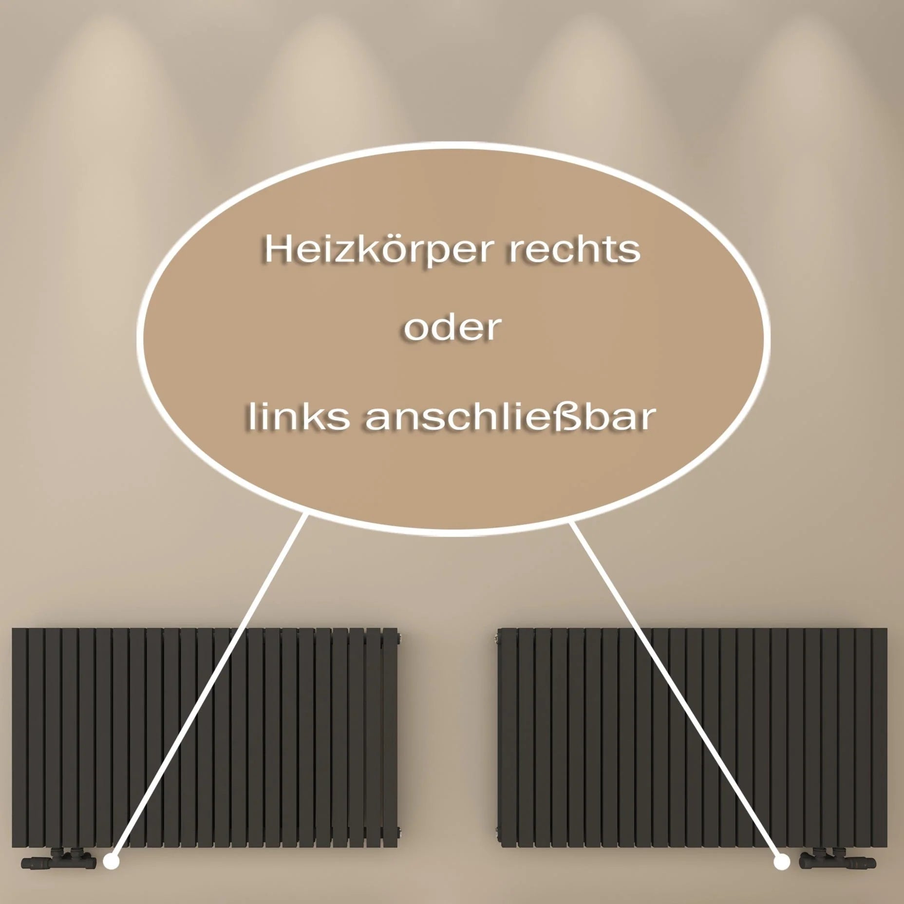 FLORA Paneelheizkörper | Horizontal | Doppellagig | Warmwasser - Heizkörper & Bad