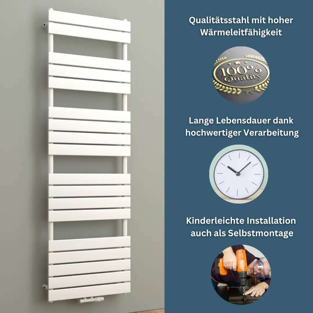 PULLMAN Badheizkörper | Handtuchheizkörper | Mittel- & Seitenanschluss - Heizkörper & Bad