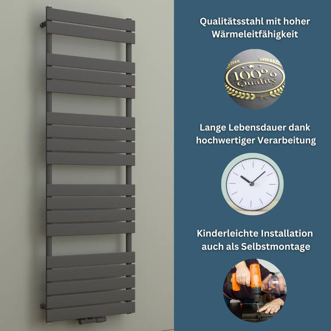 PULLMAN Badheizkörper | Handtuchheizkörper | Mittel- & Seitenanschluss - Heizkörper & Bad