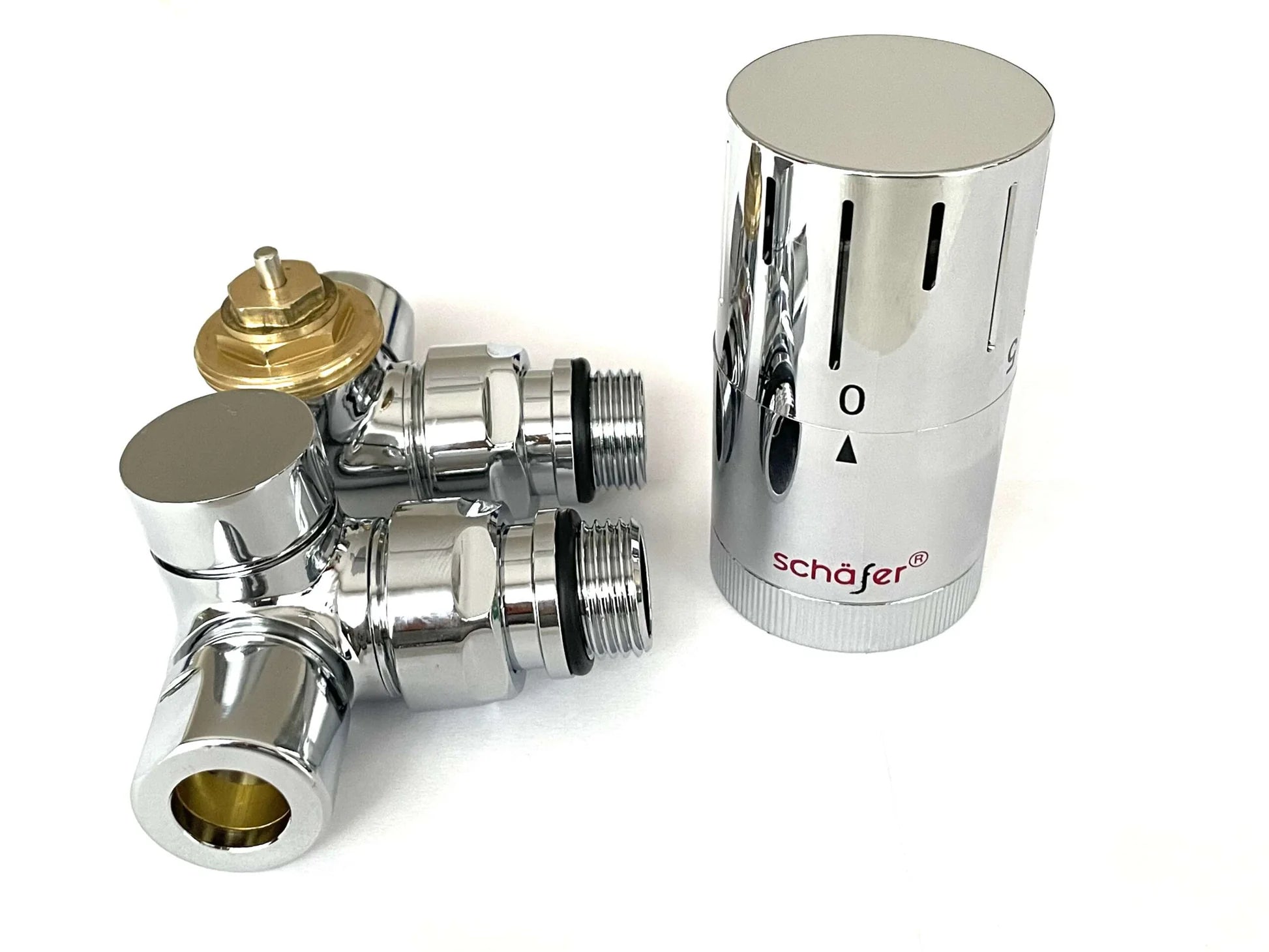 Thermostatventil Set Heizkörper Eck 1/2 Chrom - Heizkörper & Bad