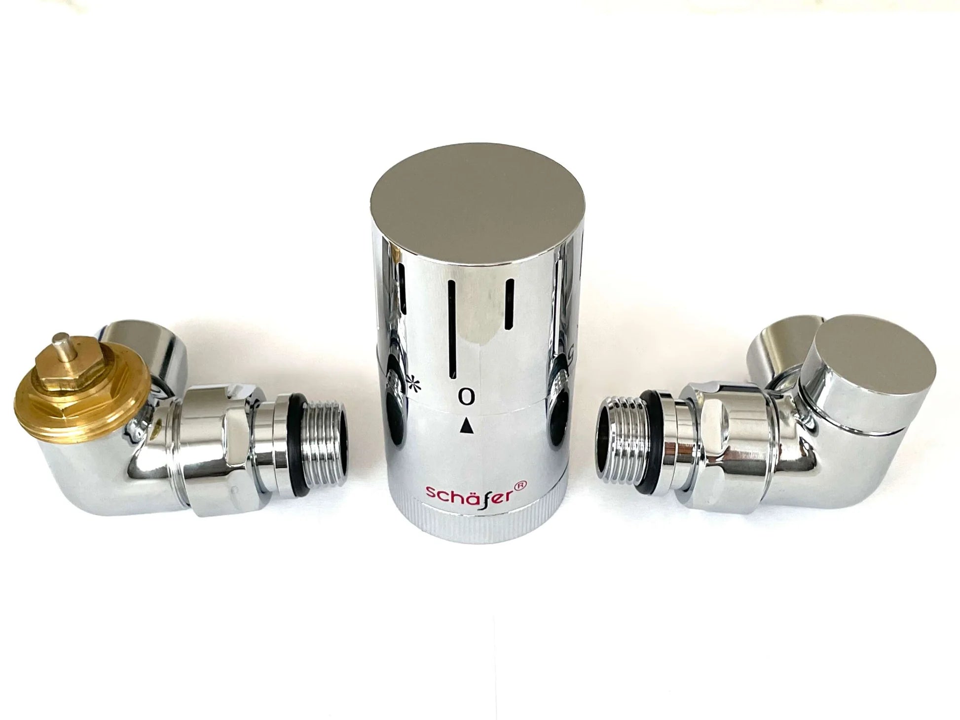Thermostatventil Set Heizkörper Eck 1/2 Chrom - Heizkörper & Bad