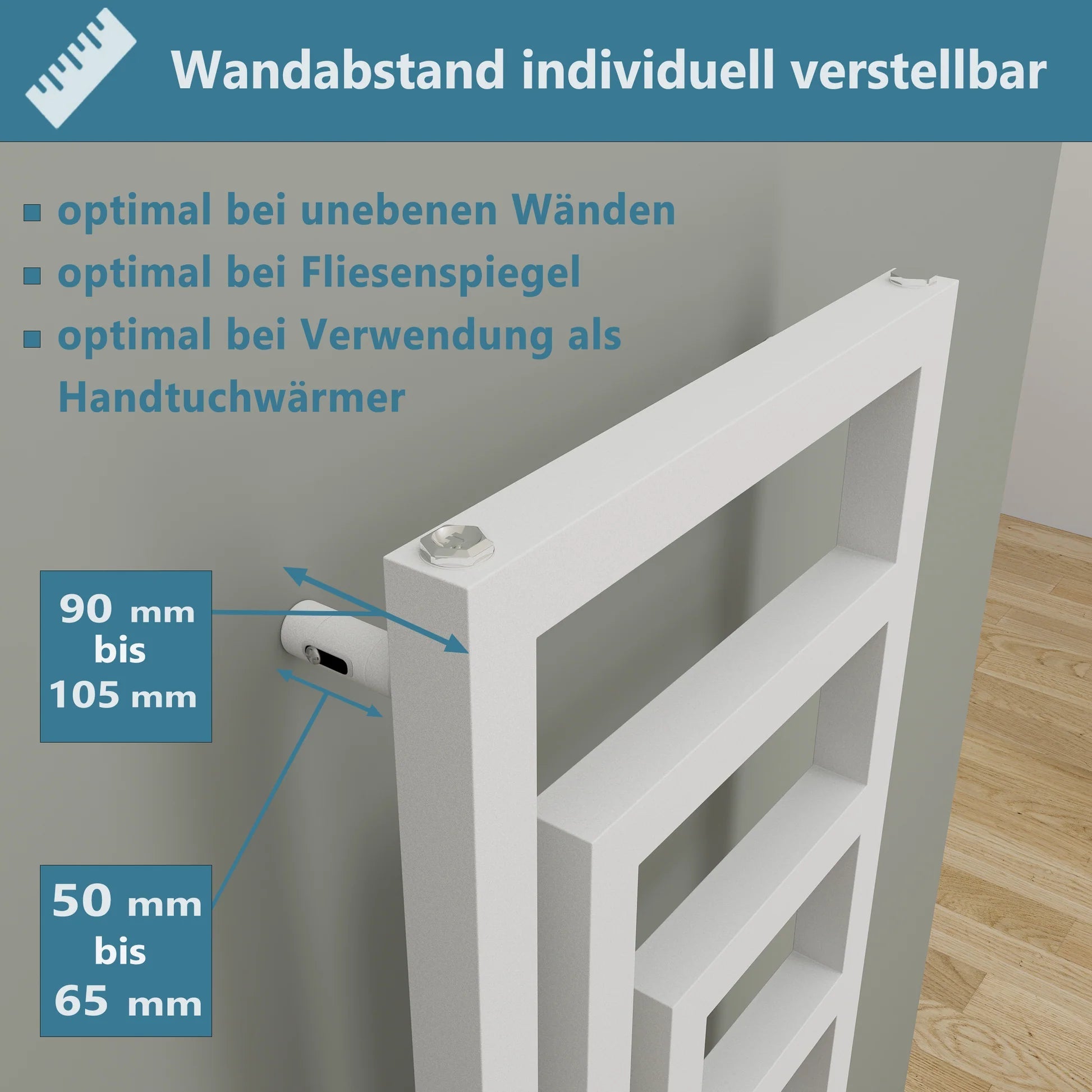 TWISTER Badheizkörper | Handtuchwärmer & Handtuchtrockner | Mittelanschluss - Heizkörper & Bad