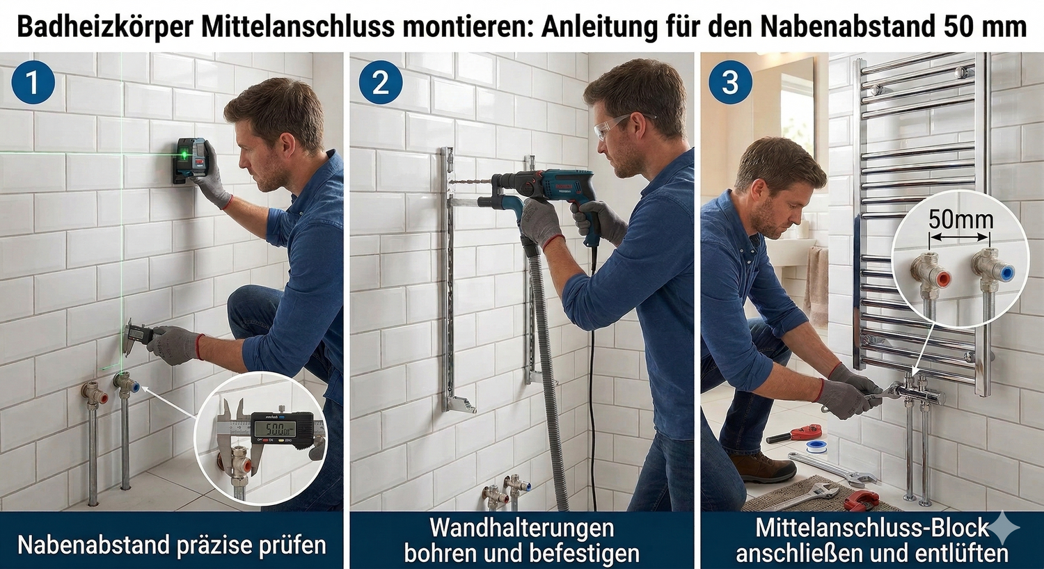 badheizkörper mittelanschluss montieren