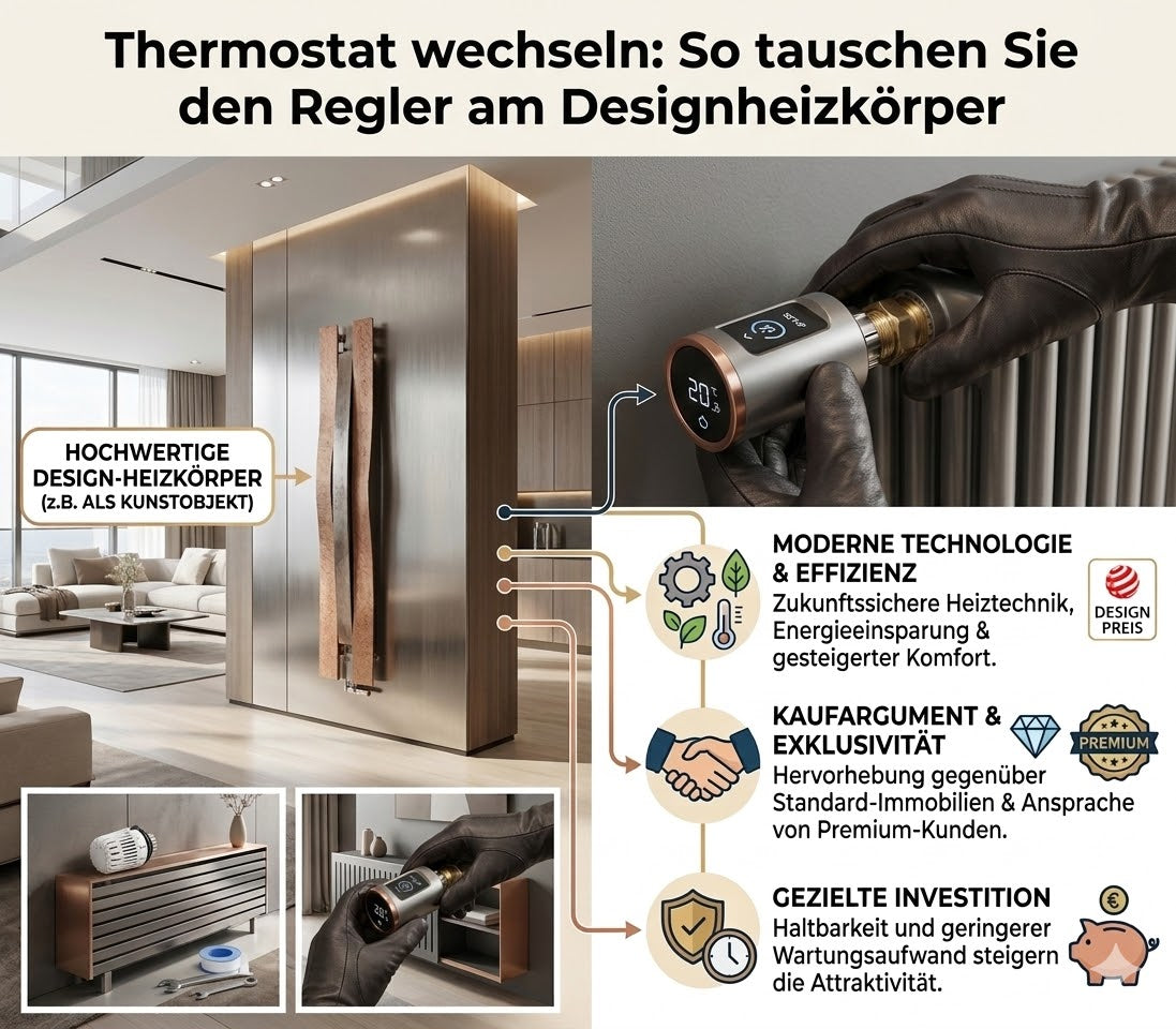 Thermostat wechseln: So tauschen Sie den Regler am Designheizkörper