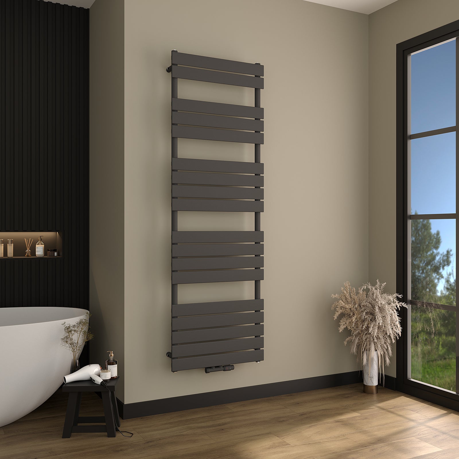 Design-Badheizkörper PLANIS Handtuchheizkörper mit Mittel- und Seitenanschluss