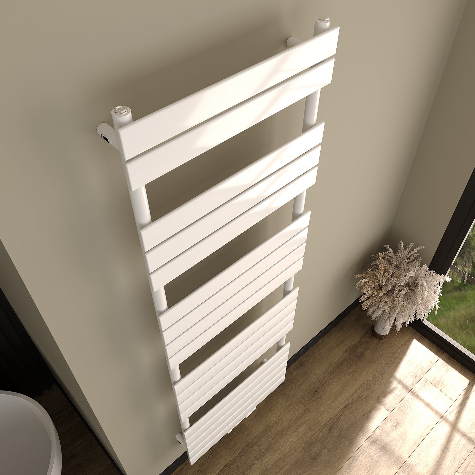 Design-Badheizkörper PLANIS Handtuchheizkörper mit Mittel- und Seitenanschluss