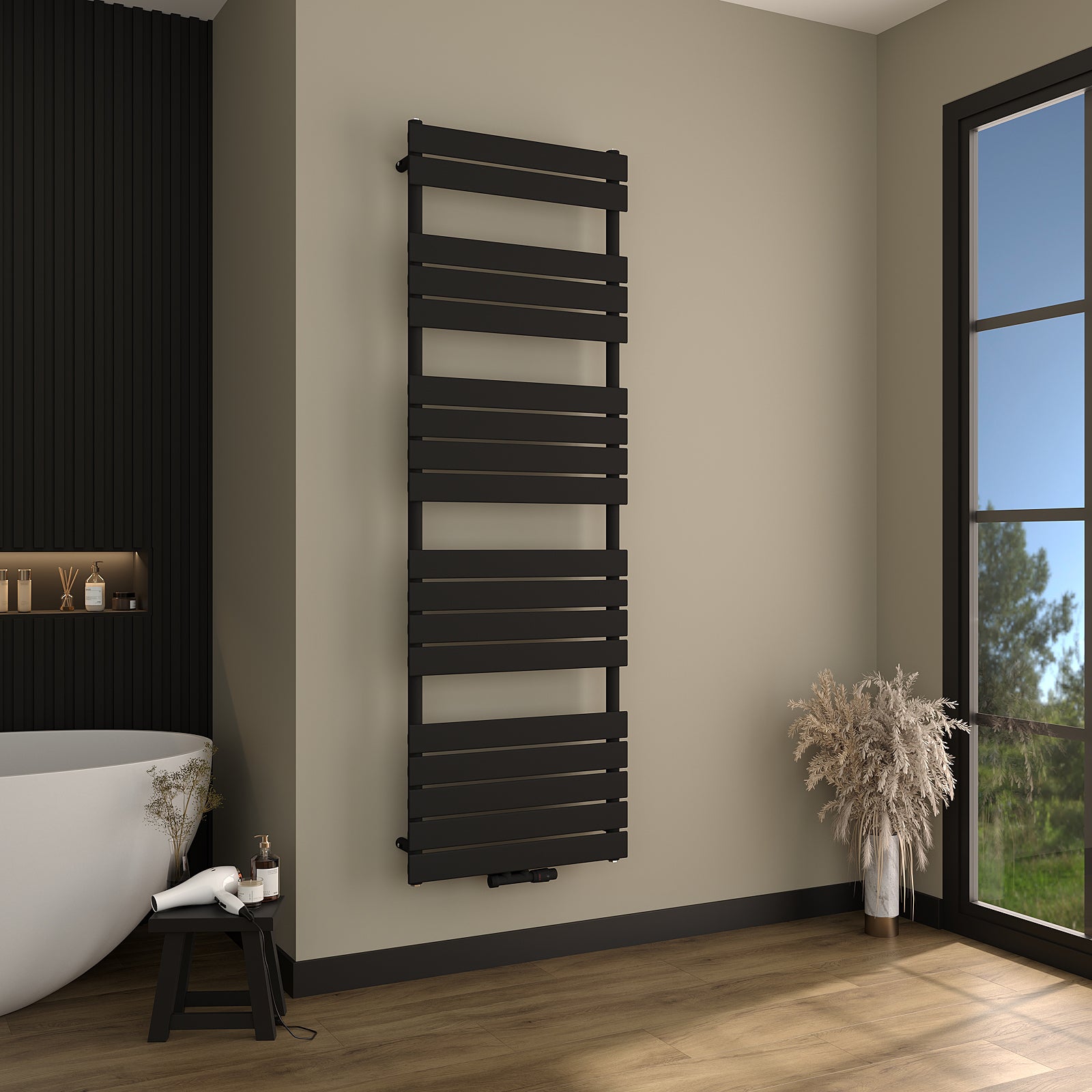 Design-Badheizkörper PLANIS Handtuchheizkörper mit Mittel- und Seitenanschluss