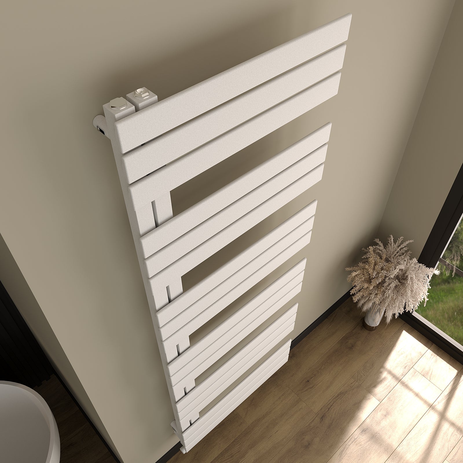 Design-Handtuchheizkörper NOVON, seitlich offen