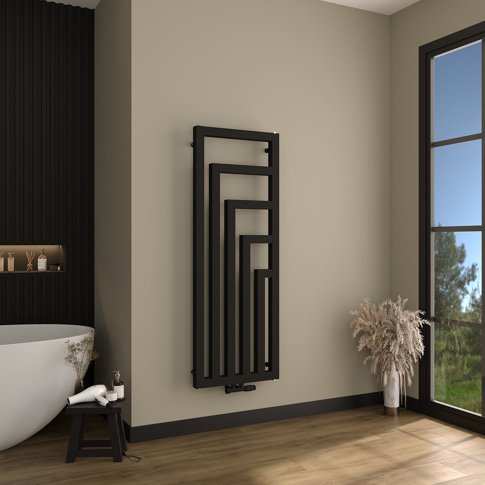 Designheizkörper Bad CUBIS V-Riegel mit Mittelanschluss