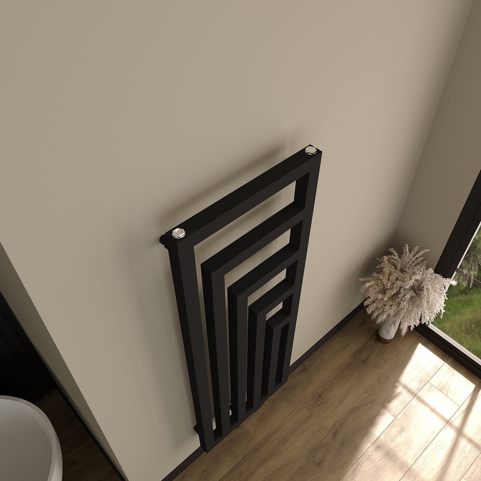 Designheizkörper Bad CUBIS V-Riegel mit Mittelanschluss