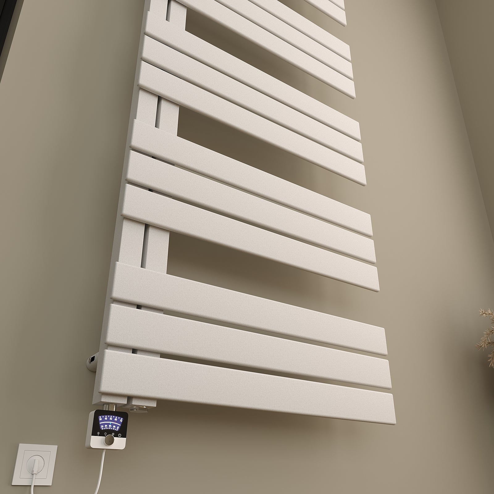 Elektrischer Design-Badheizkörper NOVON, seitlich offen, inkl. Heizstab