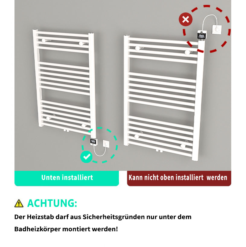 Handtuchheizkörper Elektrisch SOLANO inkl. Heizstab, Weiß