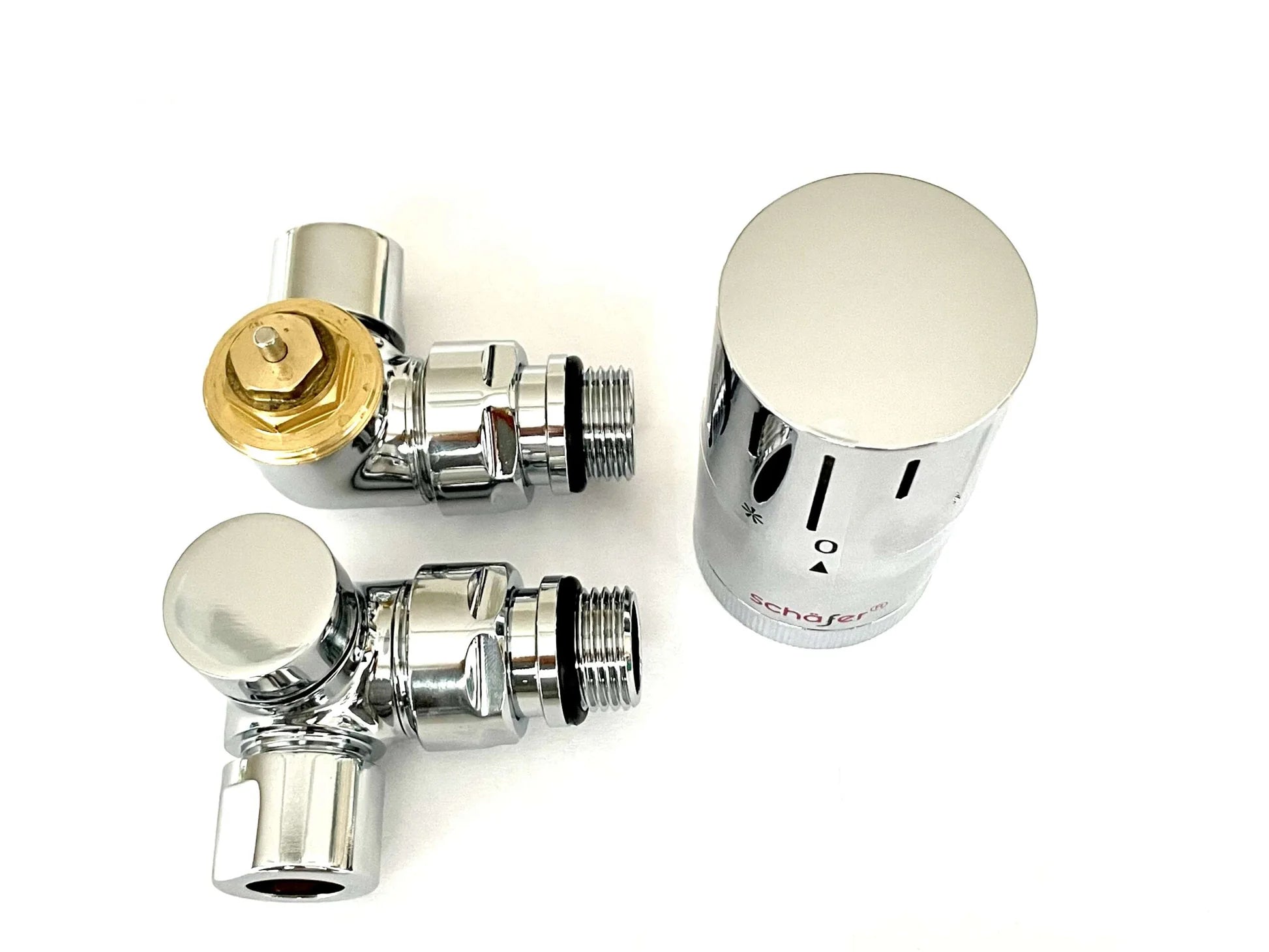 Thermostatventil Set Heizkörper Eck 1/2 Chrom - Heizkörper & Bad