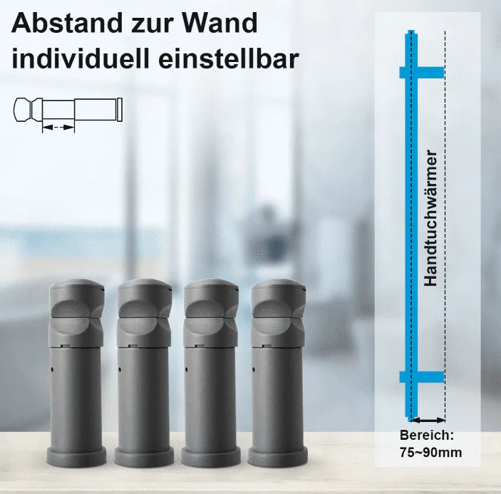 Befestigungsset für Badheizkörper | Universal | Kunststoff | Weiß/Chrom/Anthrazit - Heizkörper & Bad