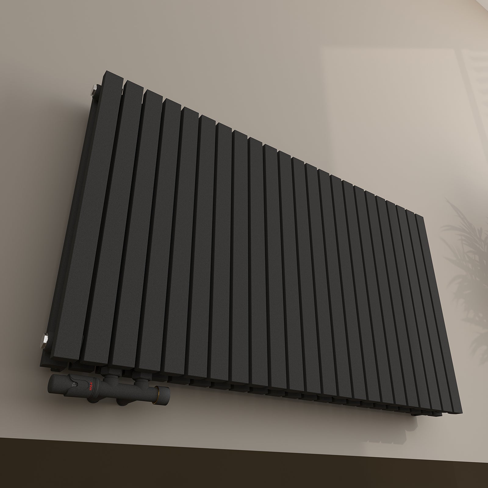 Design-Paneelheizkörper horizontal NOVALIS, doppellagig mit Seitenanschluss