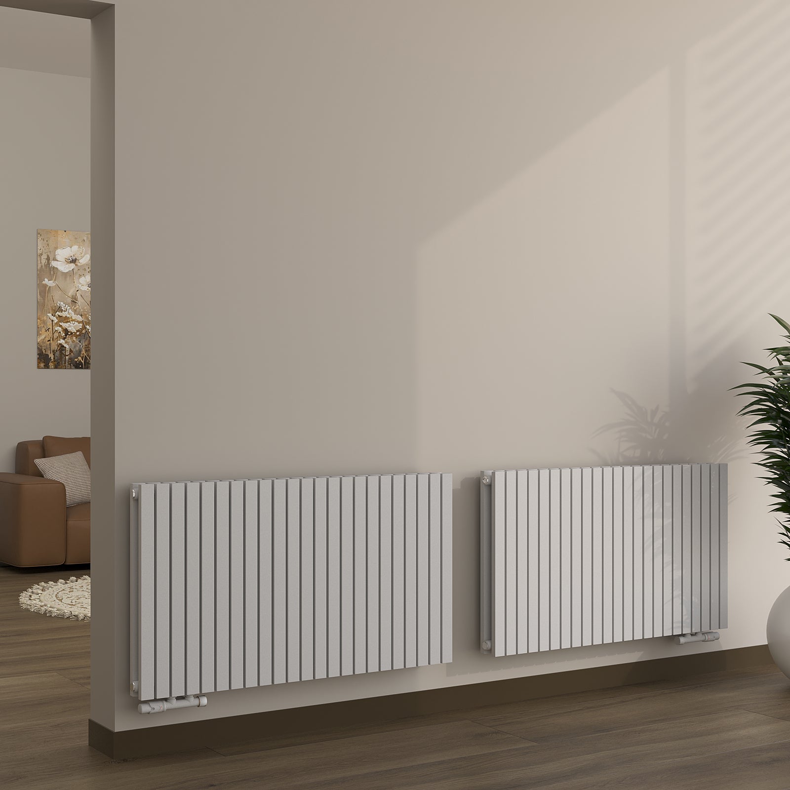 Design-Paneelheizkörper horizontal NOVALIS, doppellagig mit Seitenanschluss