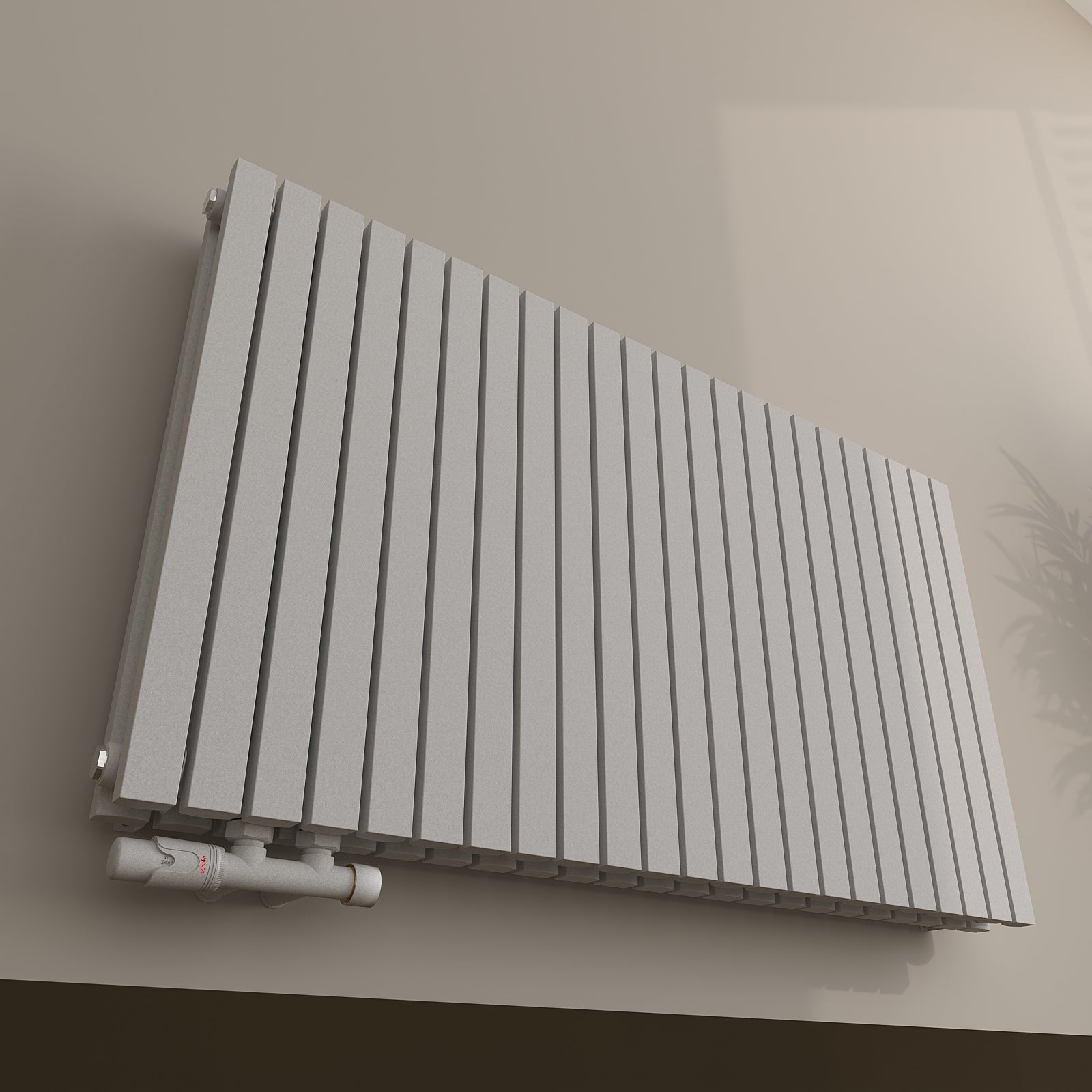 Design-Paneelheizkörper horizontal NOVALIS, doppellagig mit Seitenanschluss