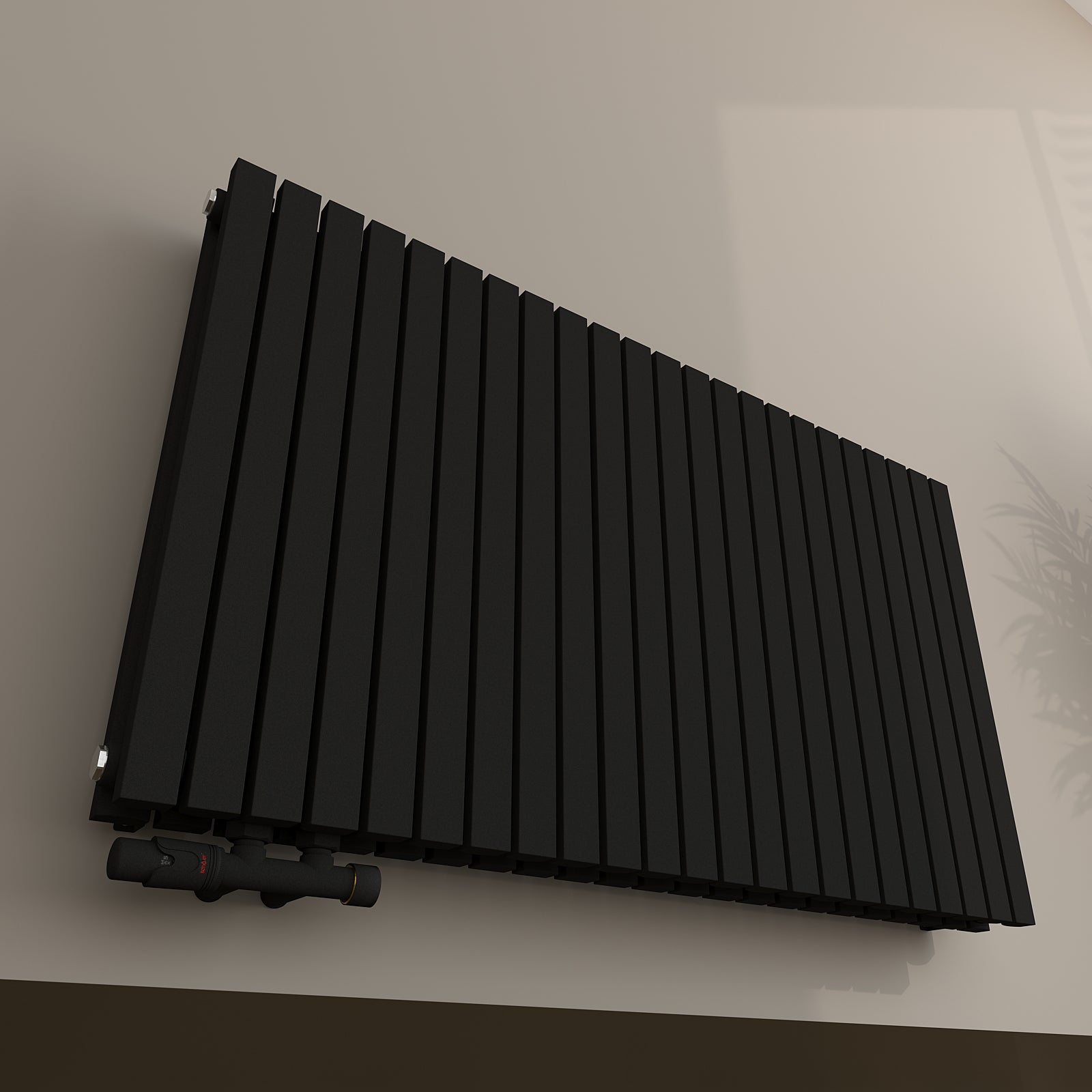 Design-Paneelheizkörper horizontal NOVALIS, doppellagig mit Seitenanschluss