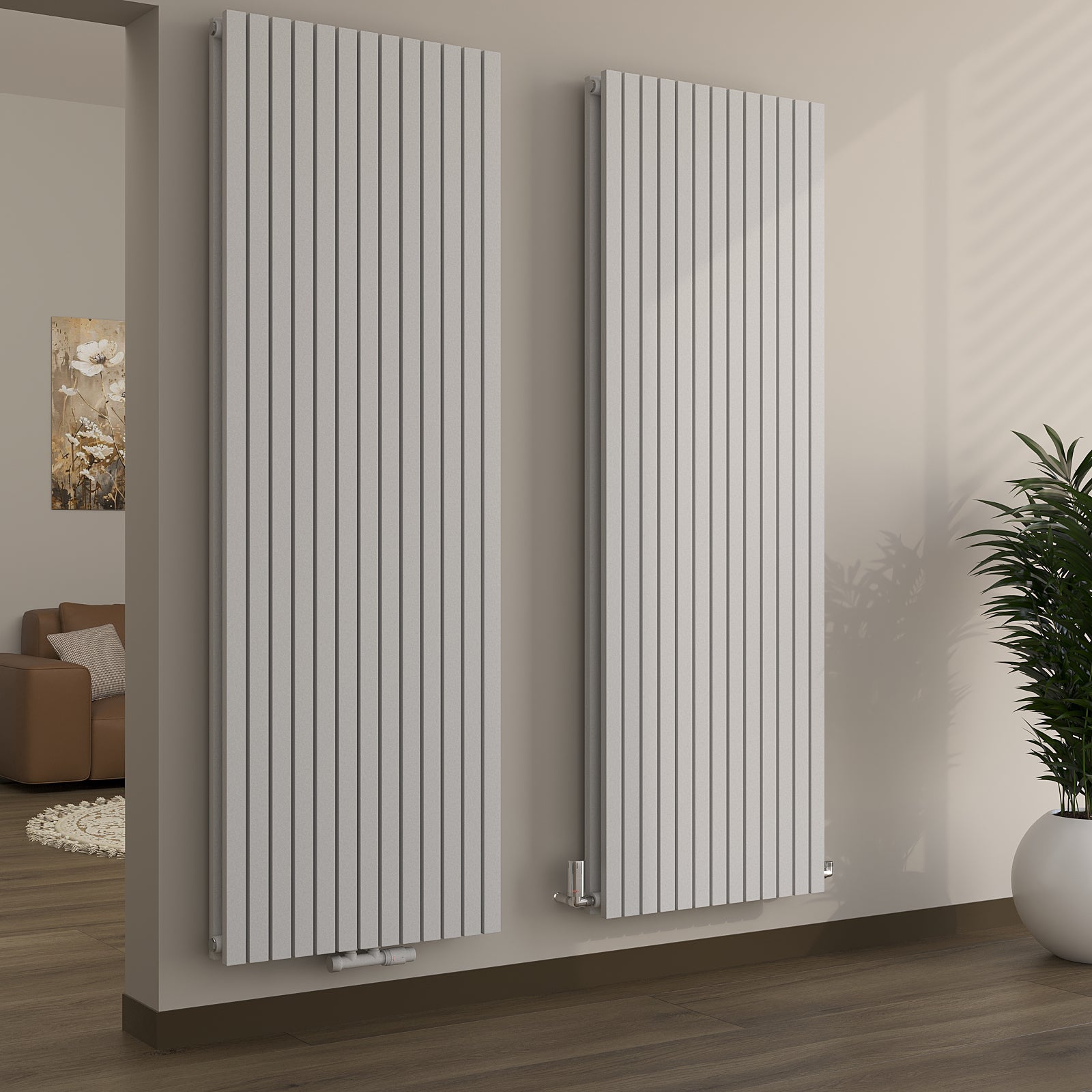 Design-Paneelheizkörper vertikal, doppellagig mit Mittelanschluss NOVALIS