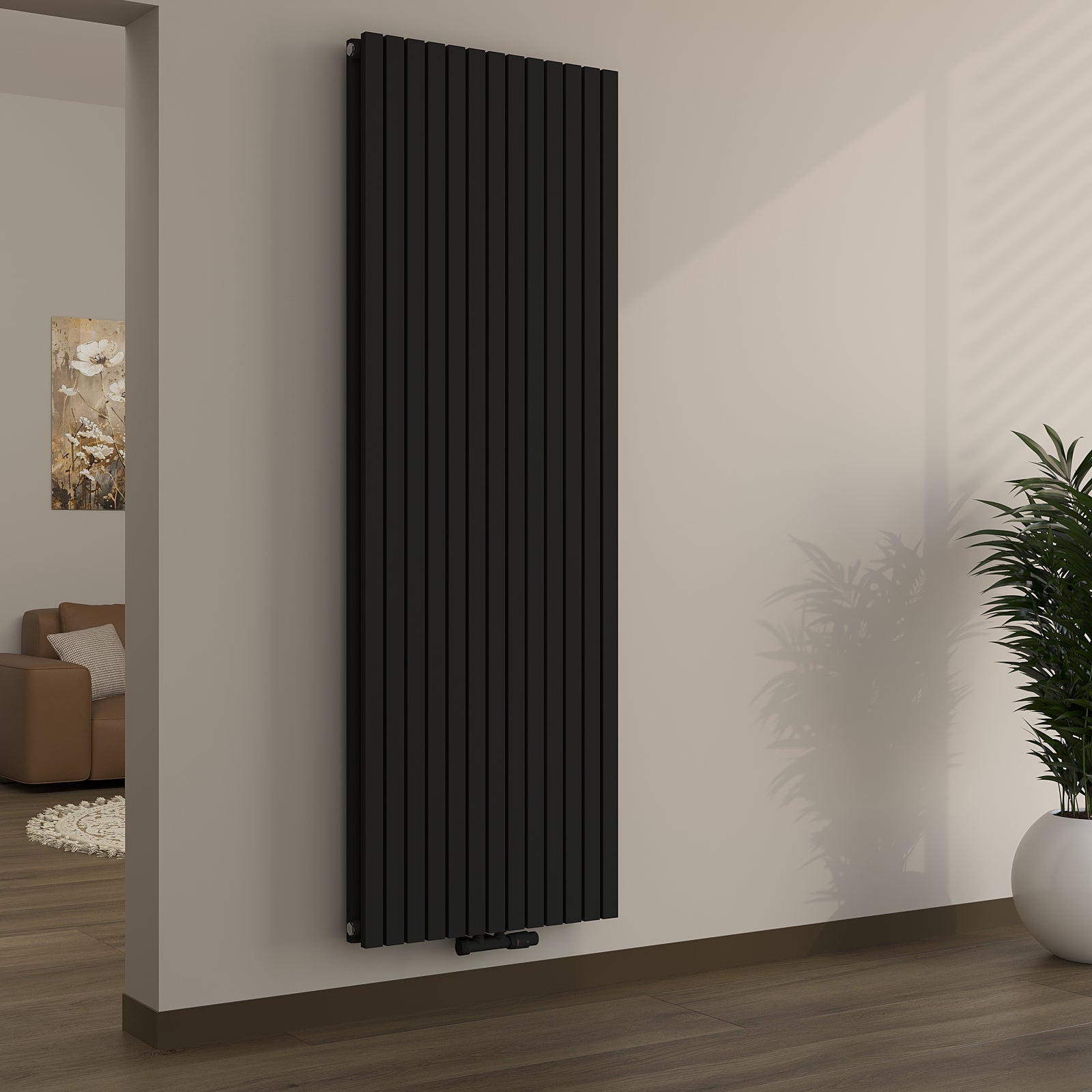 Design-Paneelheizkörper vertikal, doppellagig mit Mittelanschluss NOVALIS
