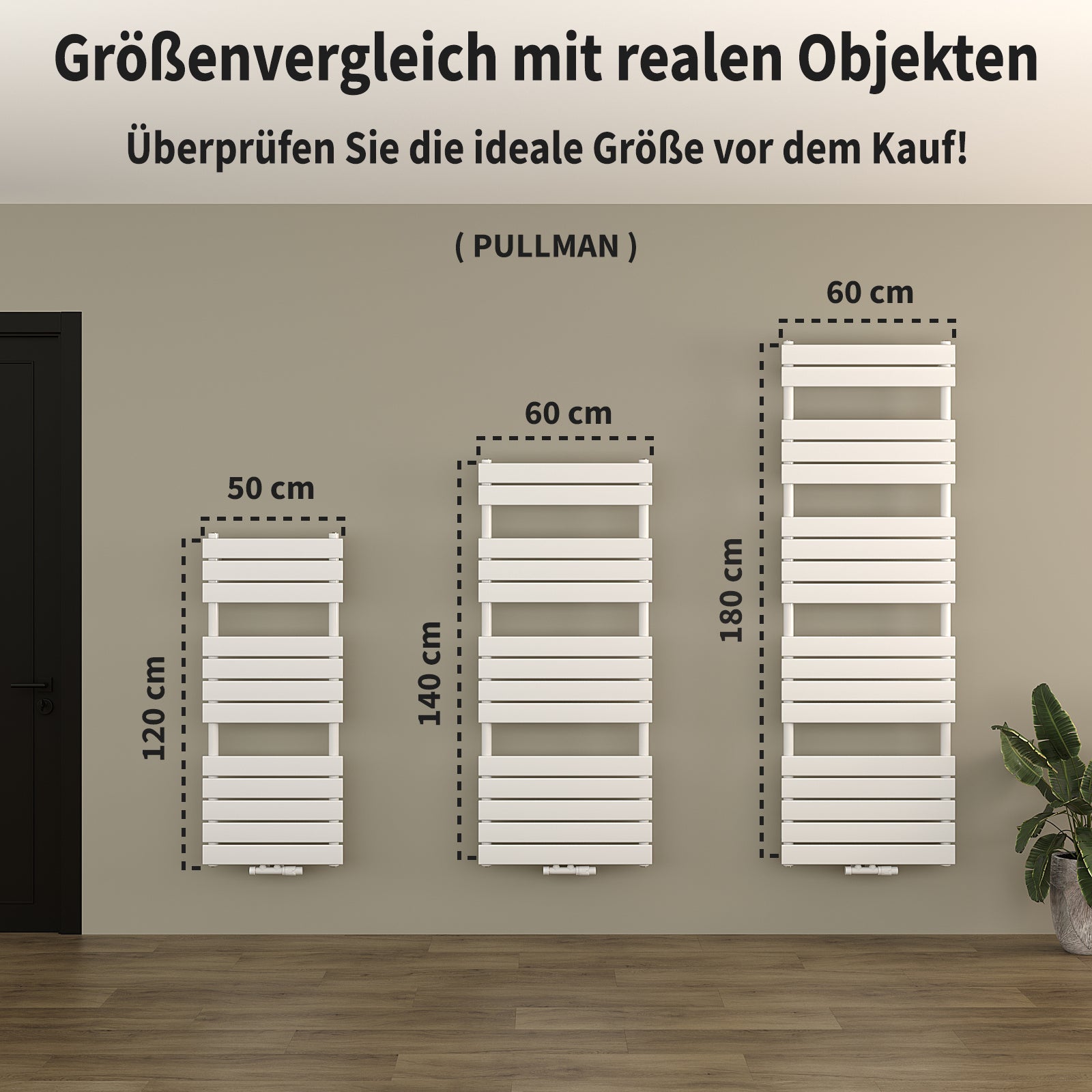 Elektrischer Design-Handtuchheizkörper PLANIS inkl. Heizstab